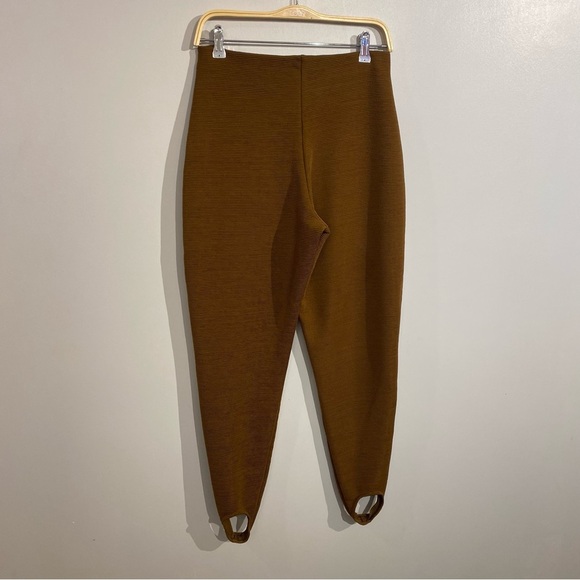 Vintage Biatta ribbed leggings stirrup heel brown stretchy made in Canada - Picture 3 of 8